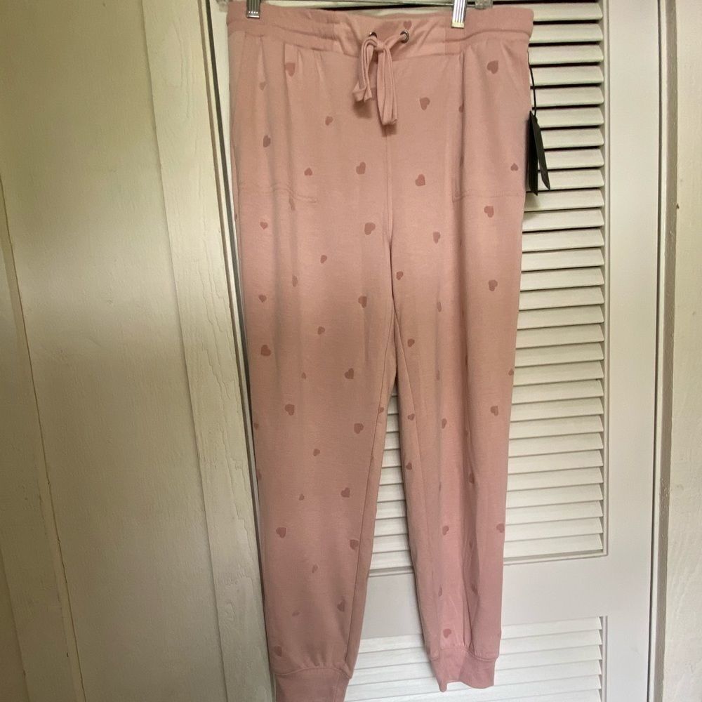 JANE and Delaney pink heart jogger sweatpants